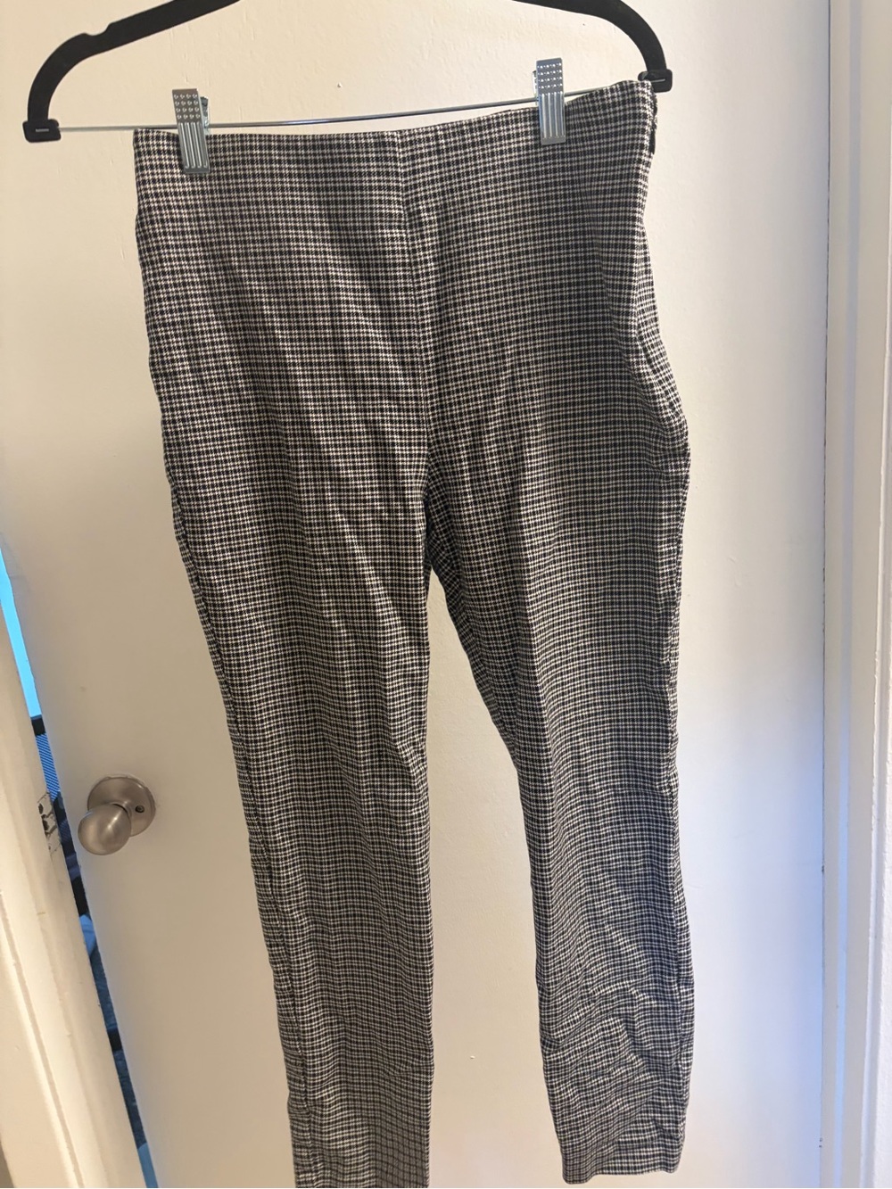LOFT High Waist Skinny Plaid Houndstooth Ankle Work Pants Size 4
